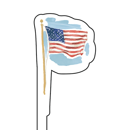 WS - Flag Acrylic Stir Stick