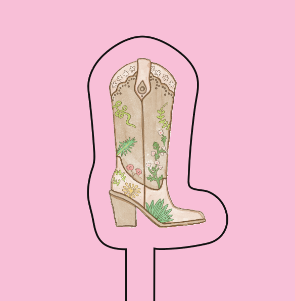 WS - Cowgirl Boot Acrylic Stir Stick