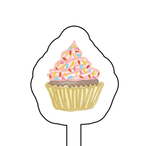 WS - Pink Cupcake Acrylic Stir Stick