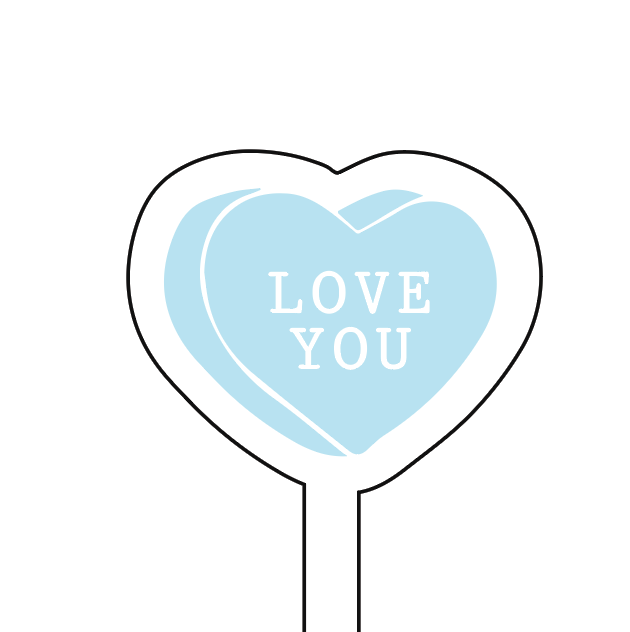 WS - Love You Acrylic Stir Stick