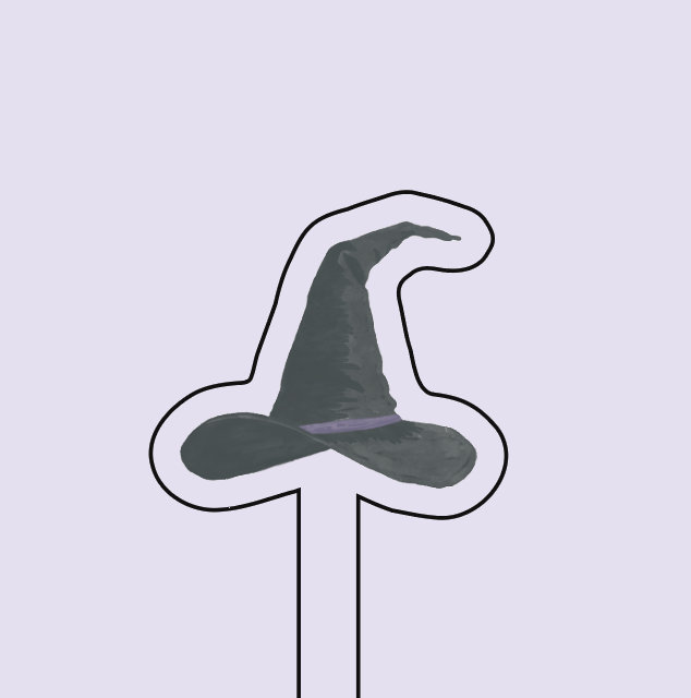 WS - Witch Hat Acrylic Stir Stick