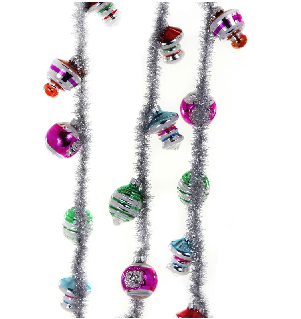 VINTAGE BAUBLE GARLAND-SILVER