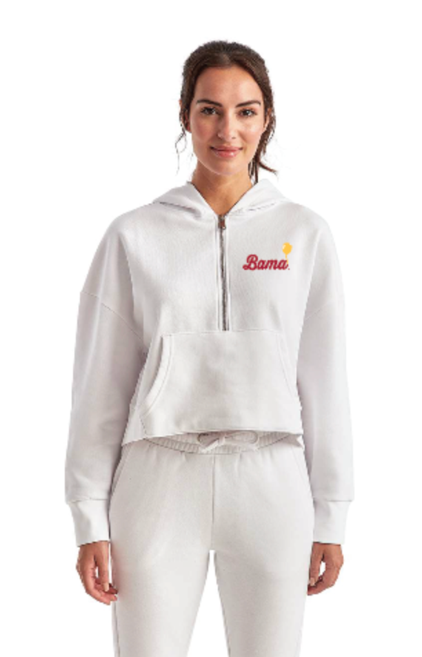 YBP Embroidered Half Zip Cropped Sweatshirt (PREORDER)