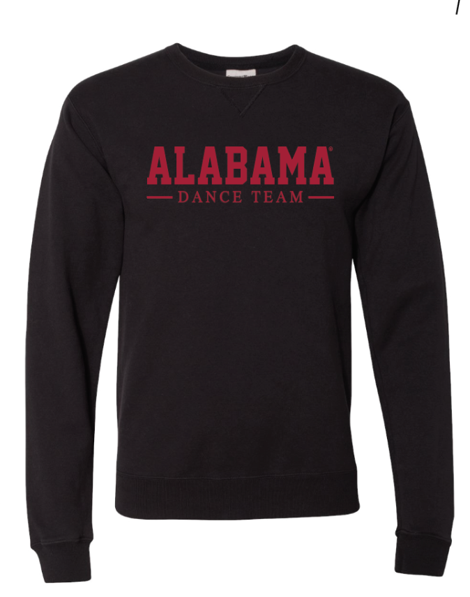 Alabama Dance Team Black Embroidered Crewneck (PREORDER)