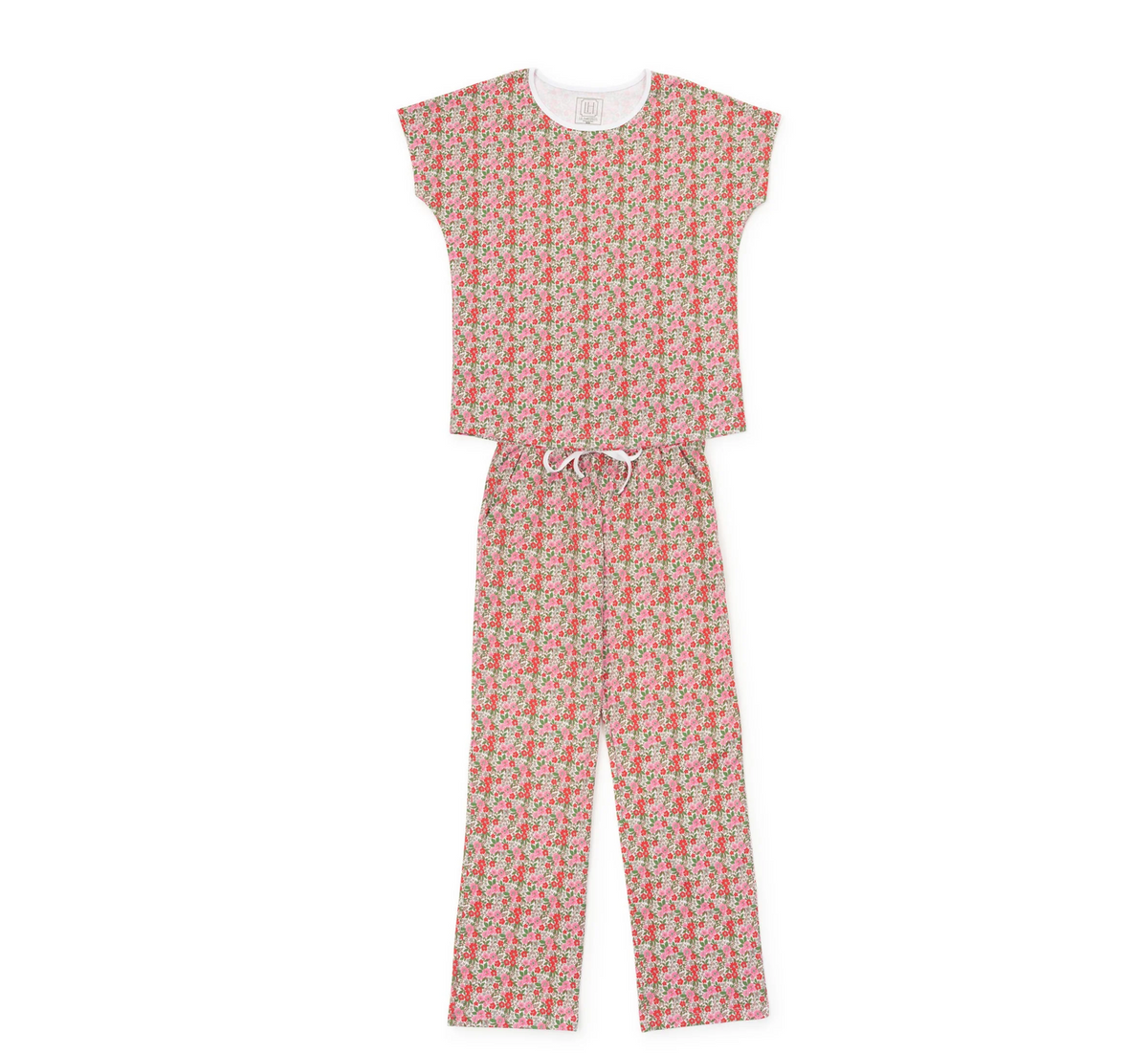 Marcia Women's Pima Cotton Pajama Pant Set - Floral Noel