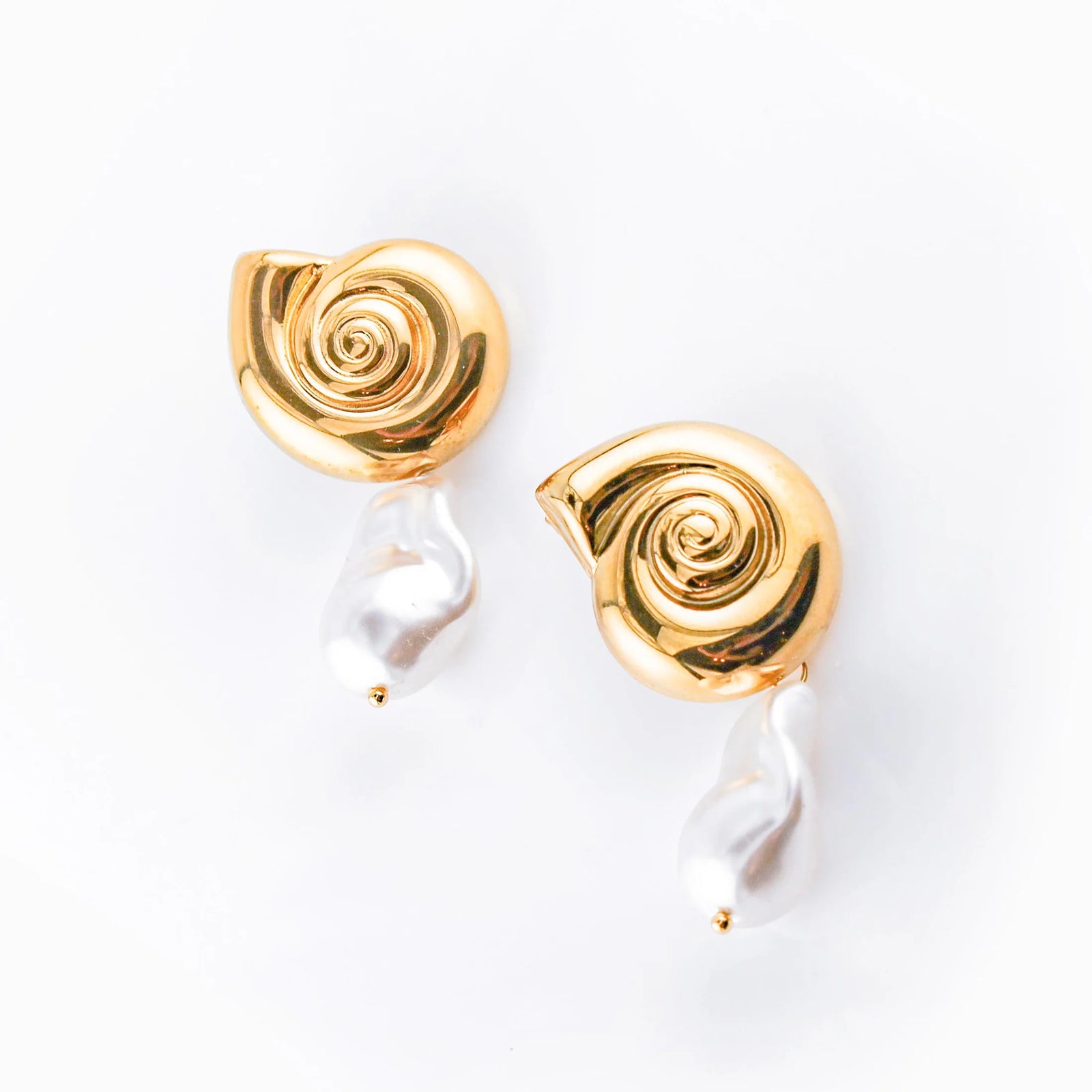 Swirl Pearl Drop Earrings