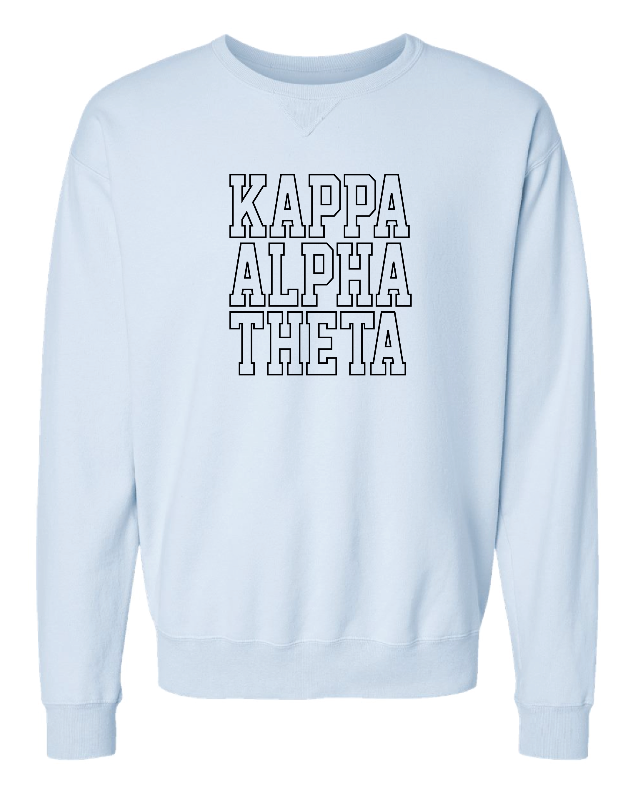 Theta Block Letter Embroidered Crewneck