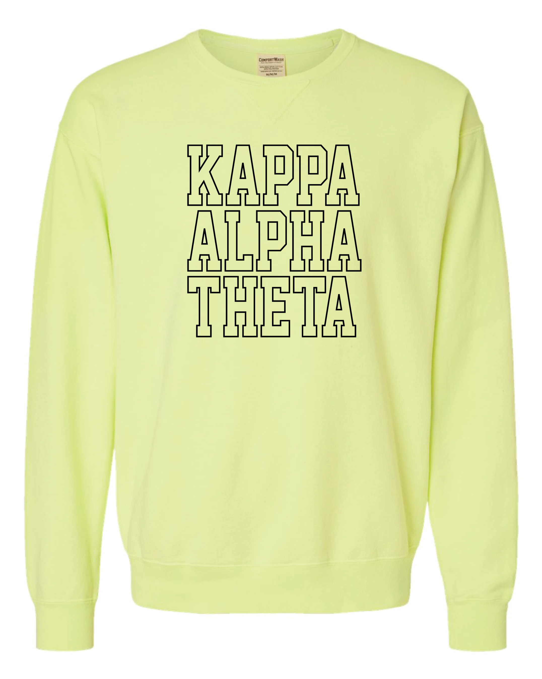 Theta Block Letter Embroidered Crewneck
