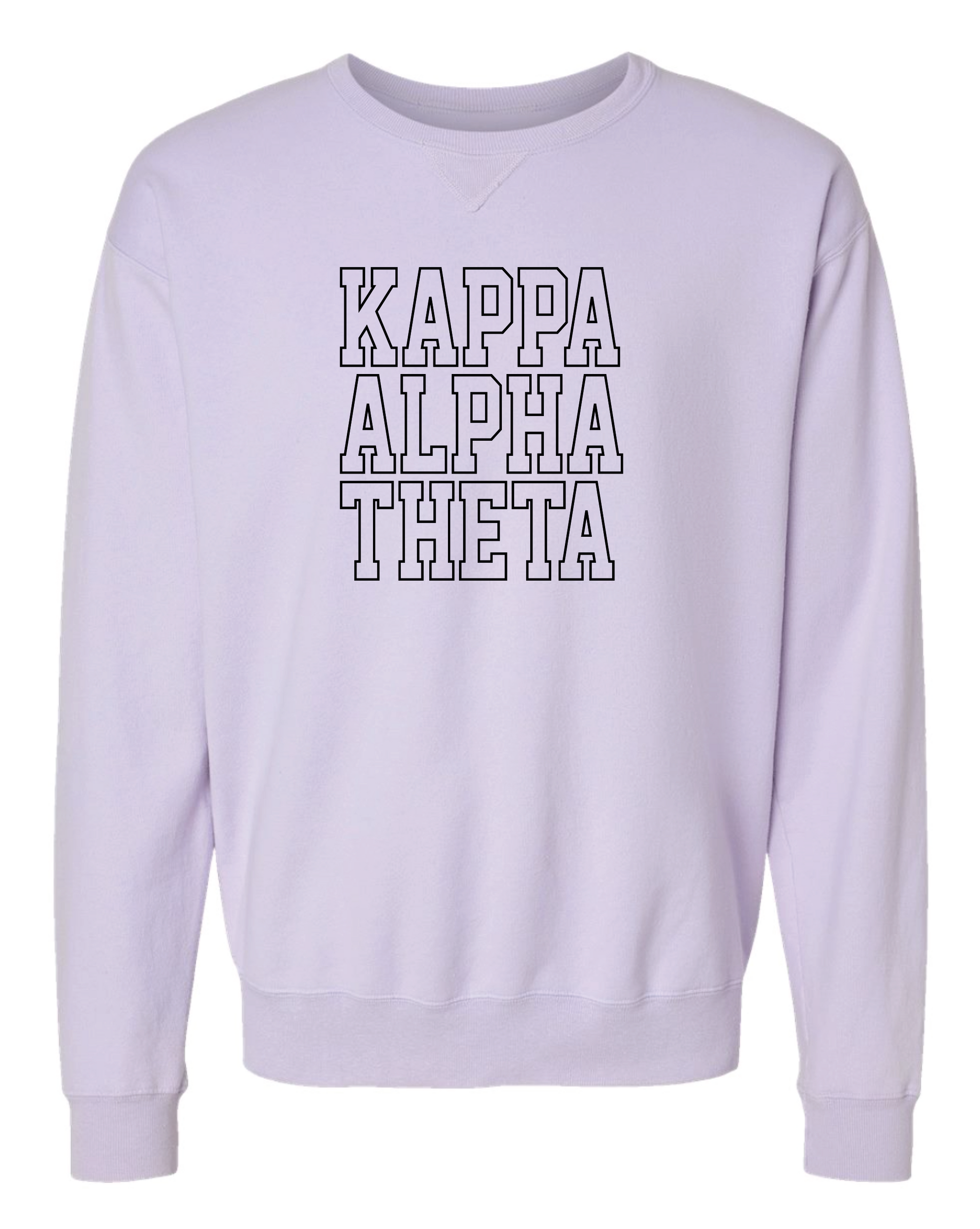 Theta Block Letter Embroidered Crewneck