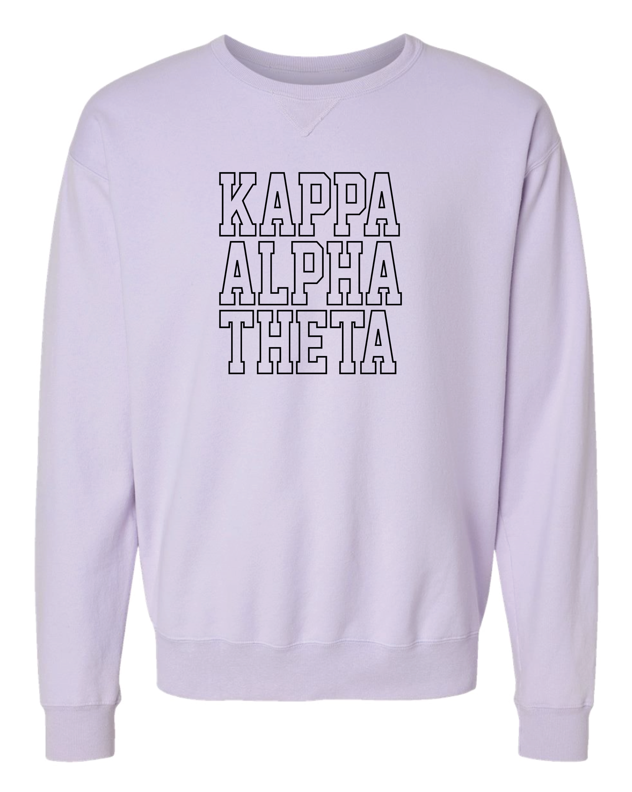 Theta Block Letter Embroidered Crewneck