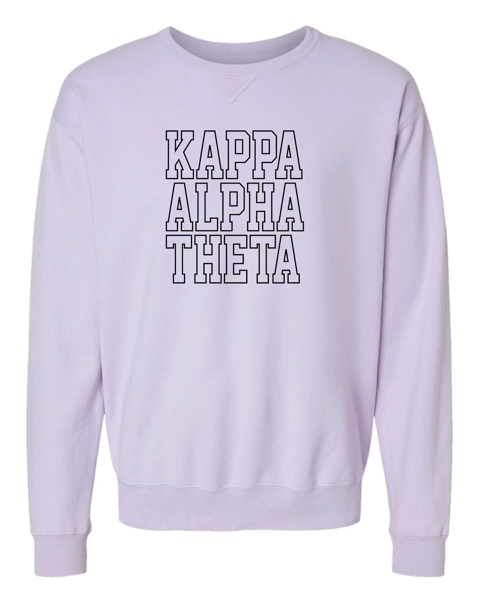 Theta Block Letter Embroidered Crewneck