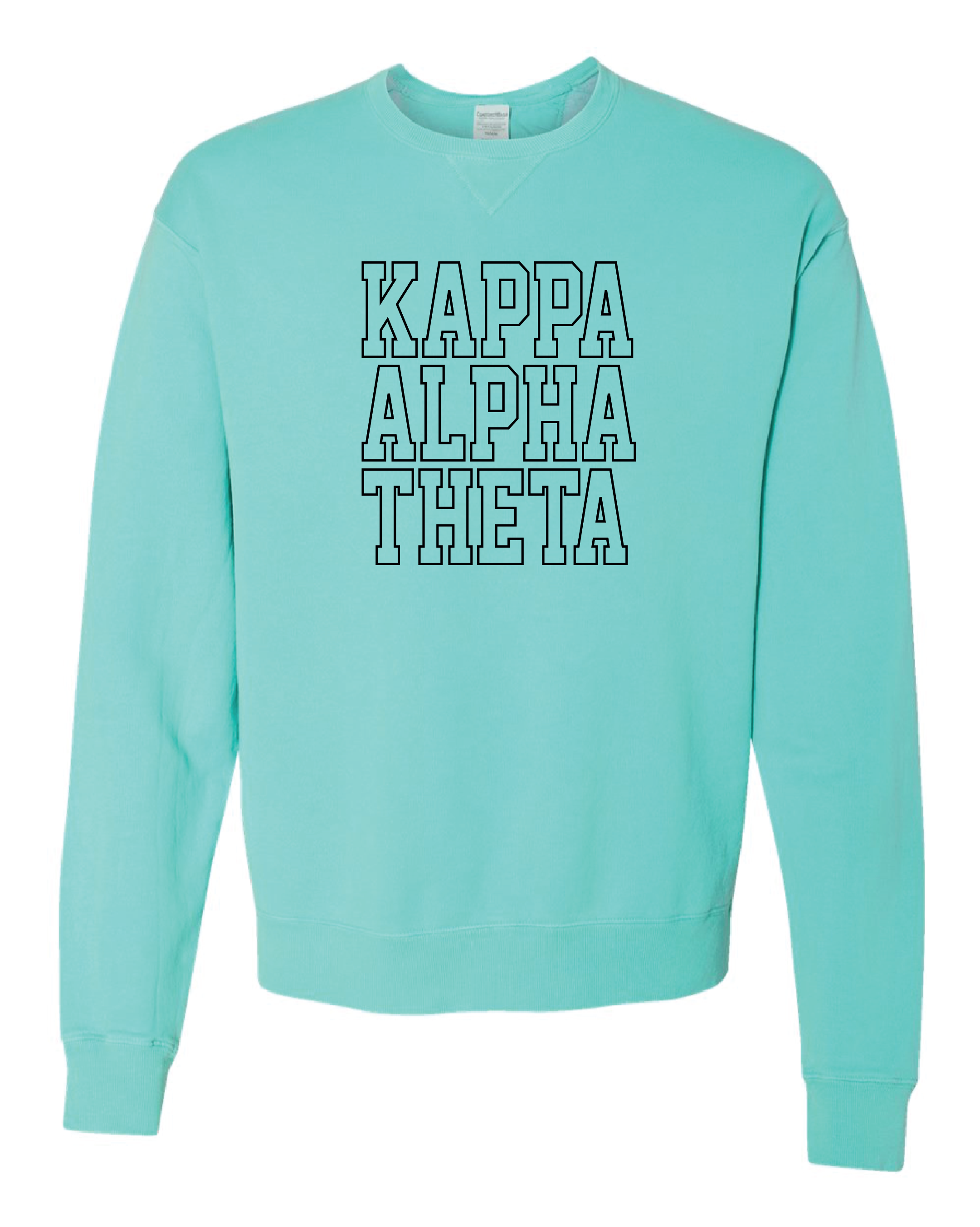 Theta Block Letter Embroidered Crewneck