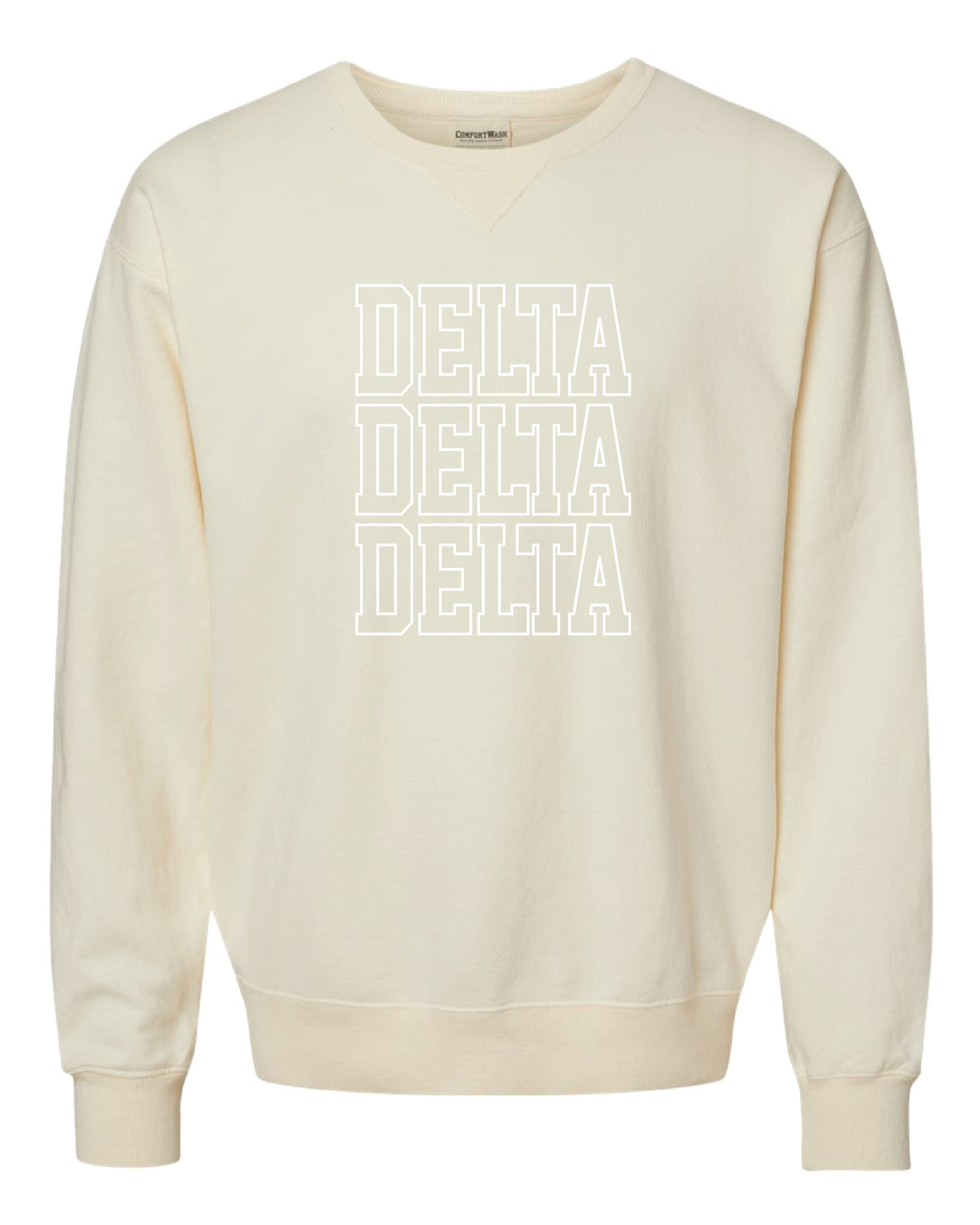 Tri Delt Block Letter Embroidered Crewneck