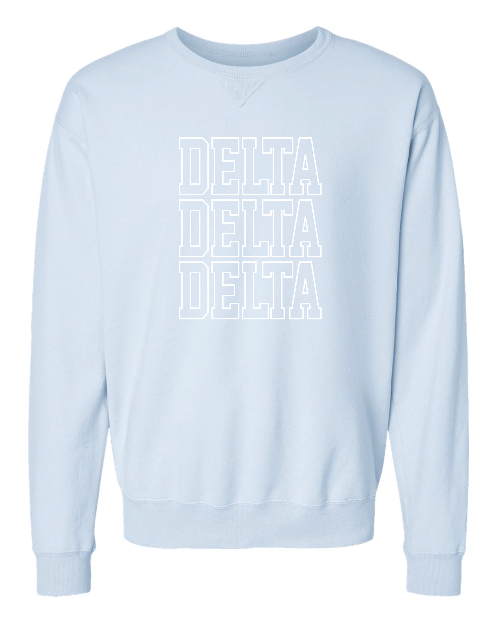 Tri Delt Block Letter Embroidered Crewneck
