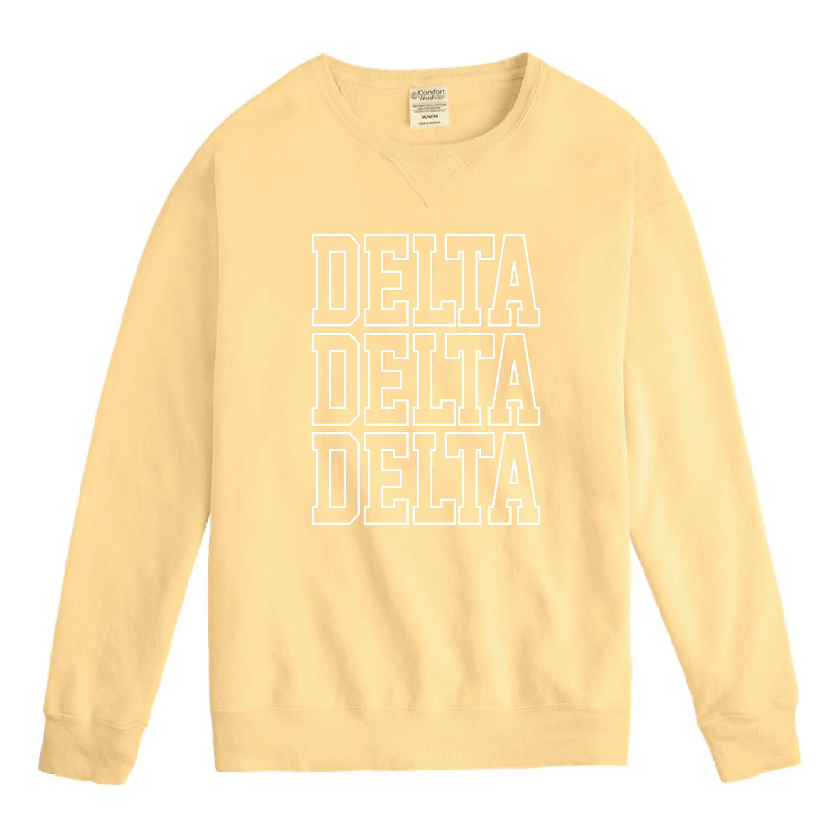 Tri Delt Block Letter Embroidered Crewneck