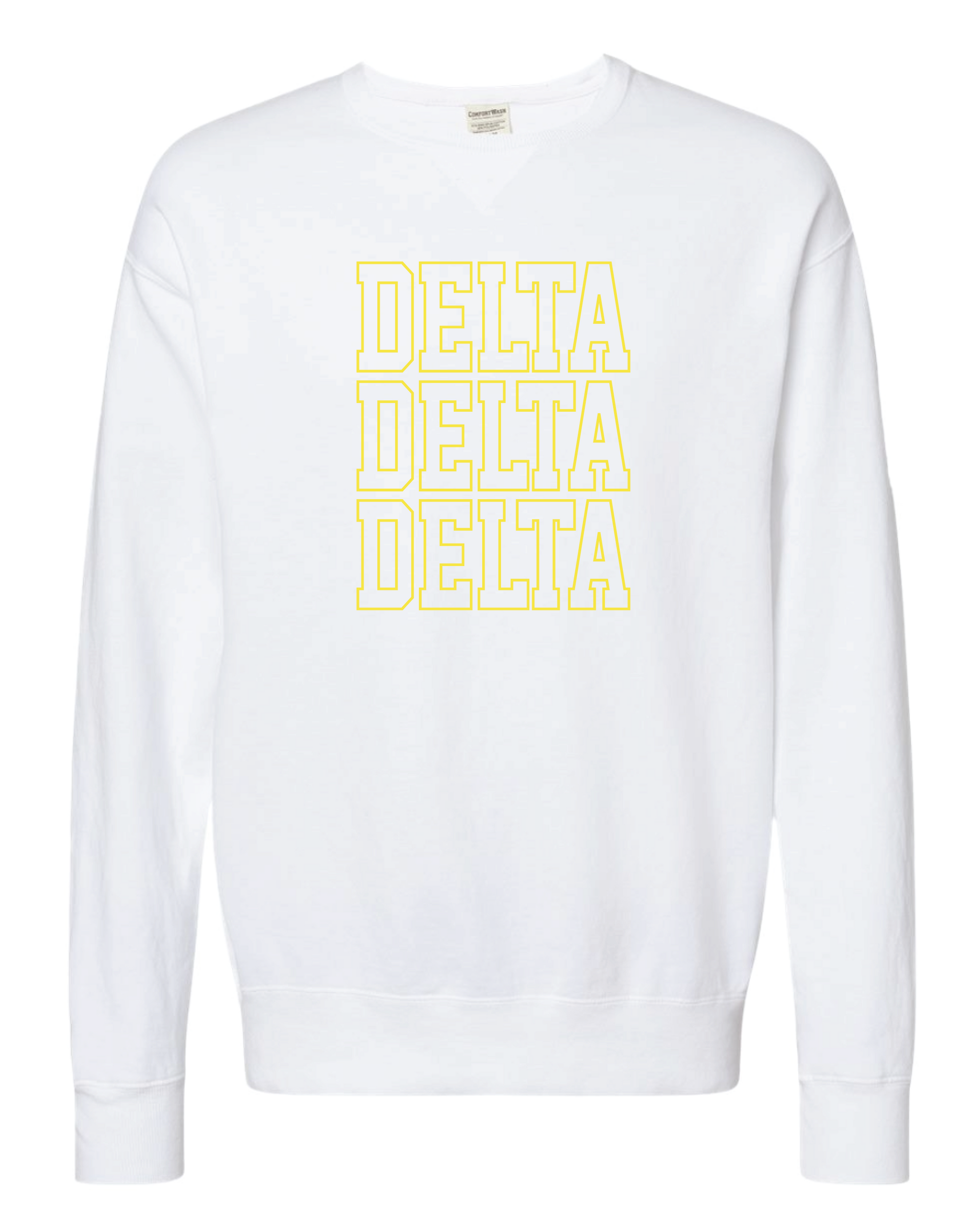 Tri Delt Block Letter Embroidered Crewneck