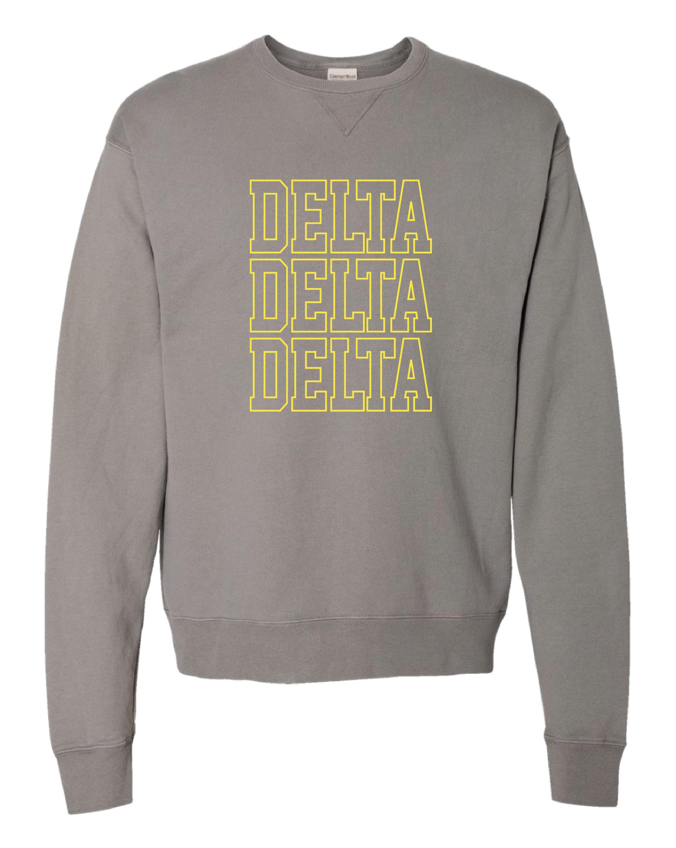 Tri Delt Block Letter Embroidered Crewneck