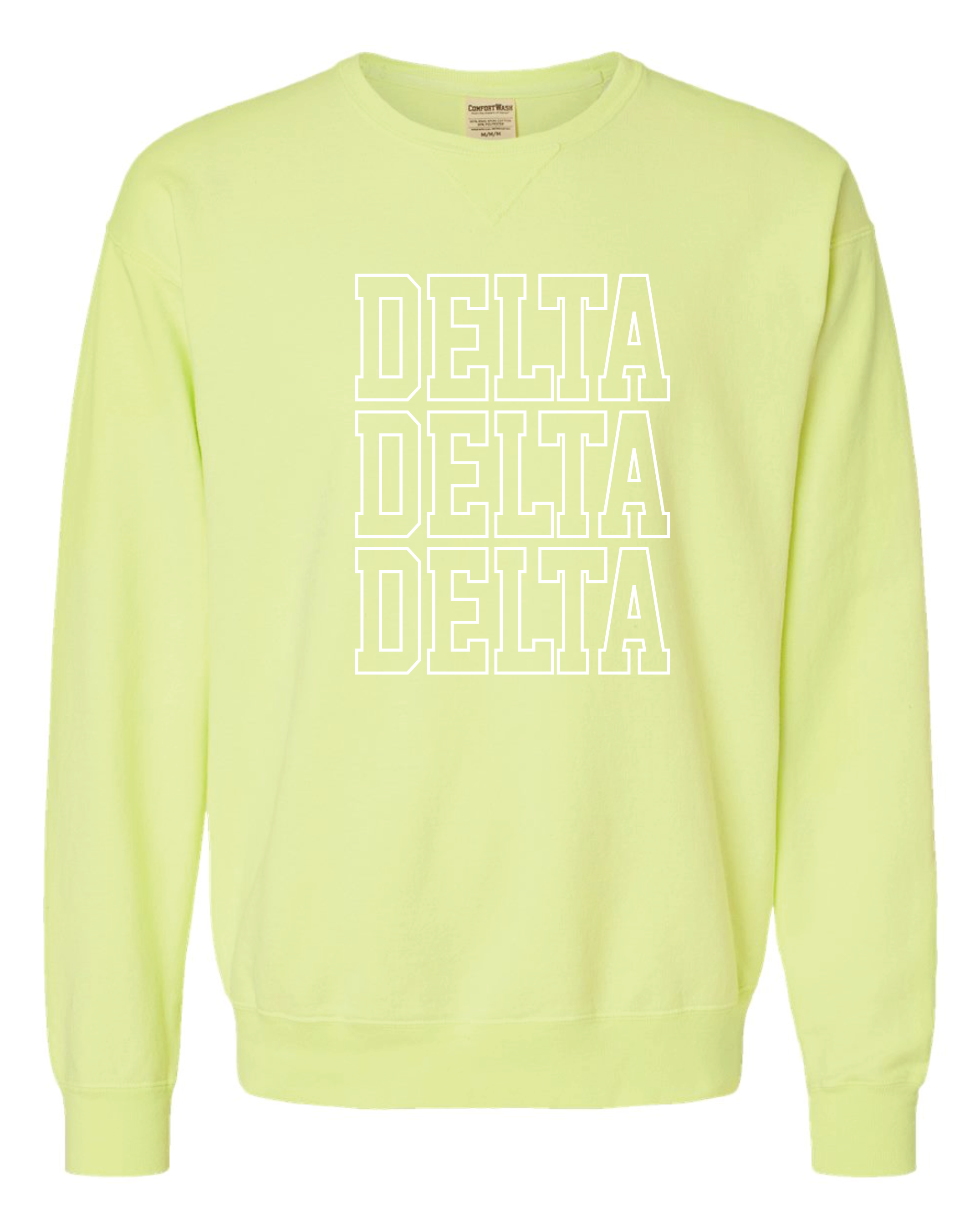 Tri Delt Block Letter Embroidered Crewneck