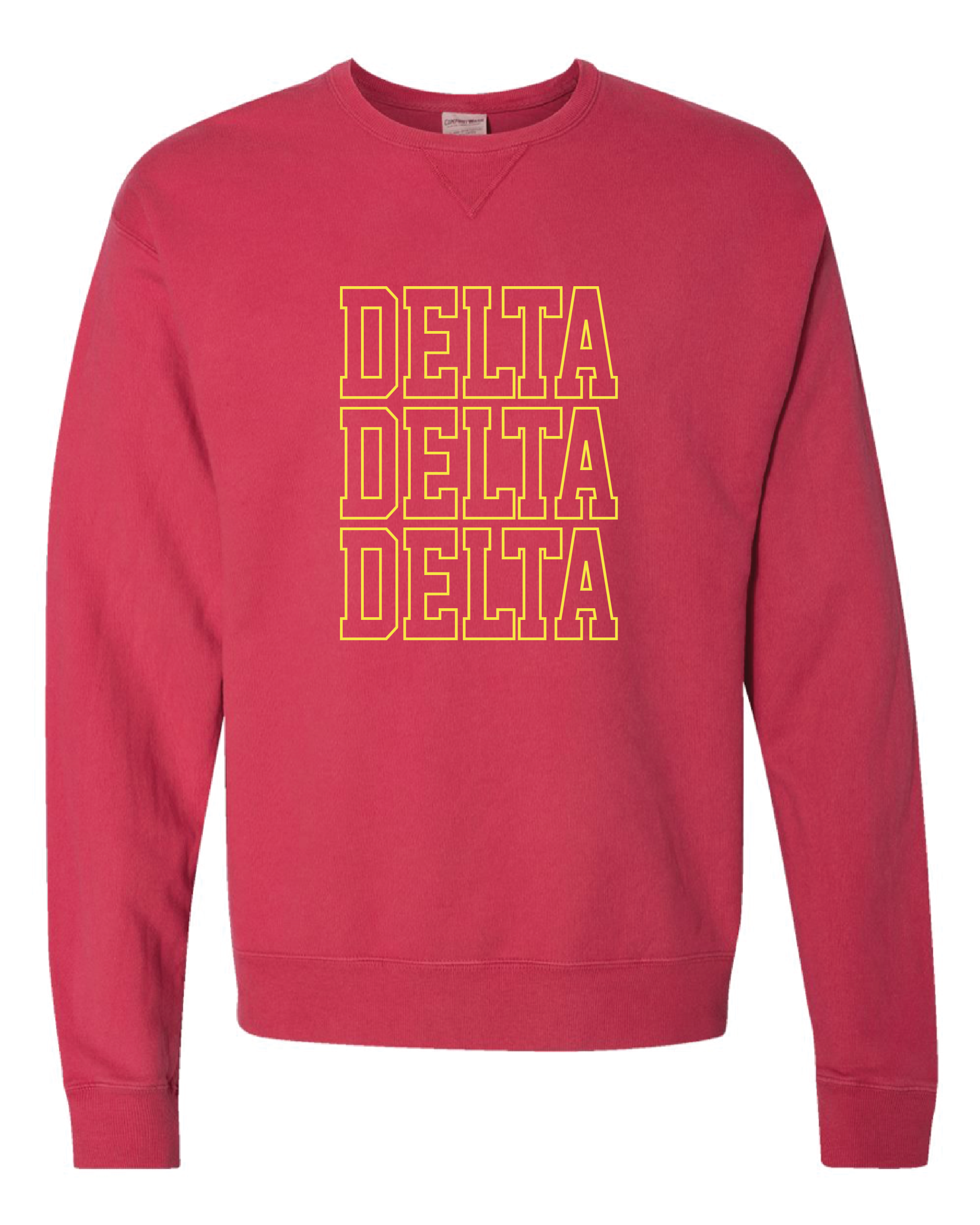 Tri Delt Block Letter Embroidered Crewneck