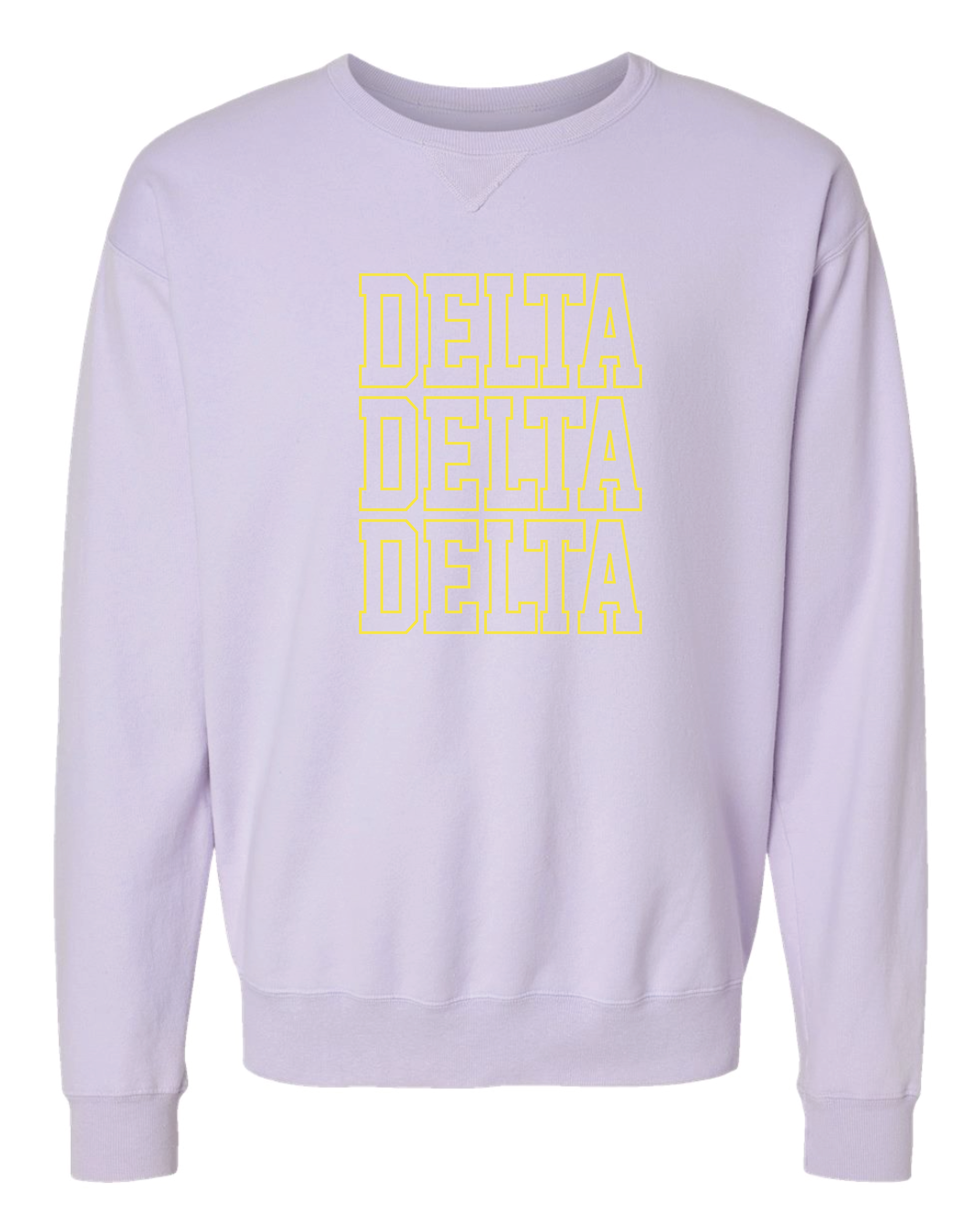 Tri Delt Block Letter Embroidered Crewneck