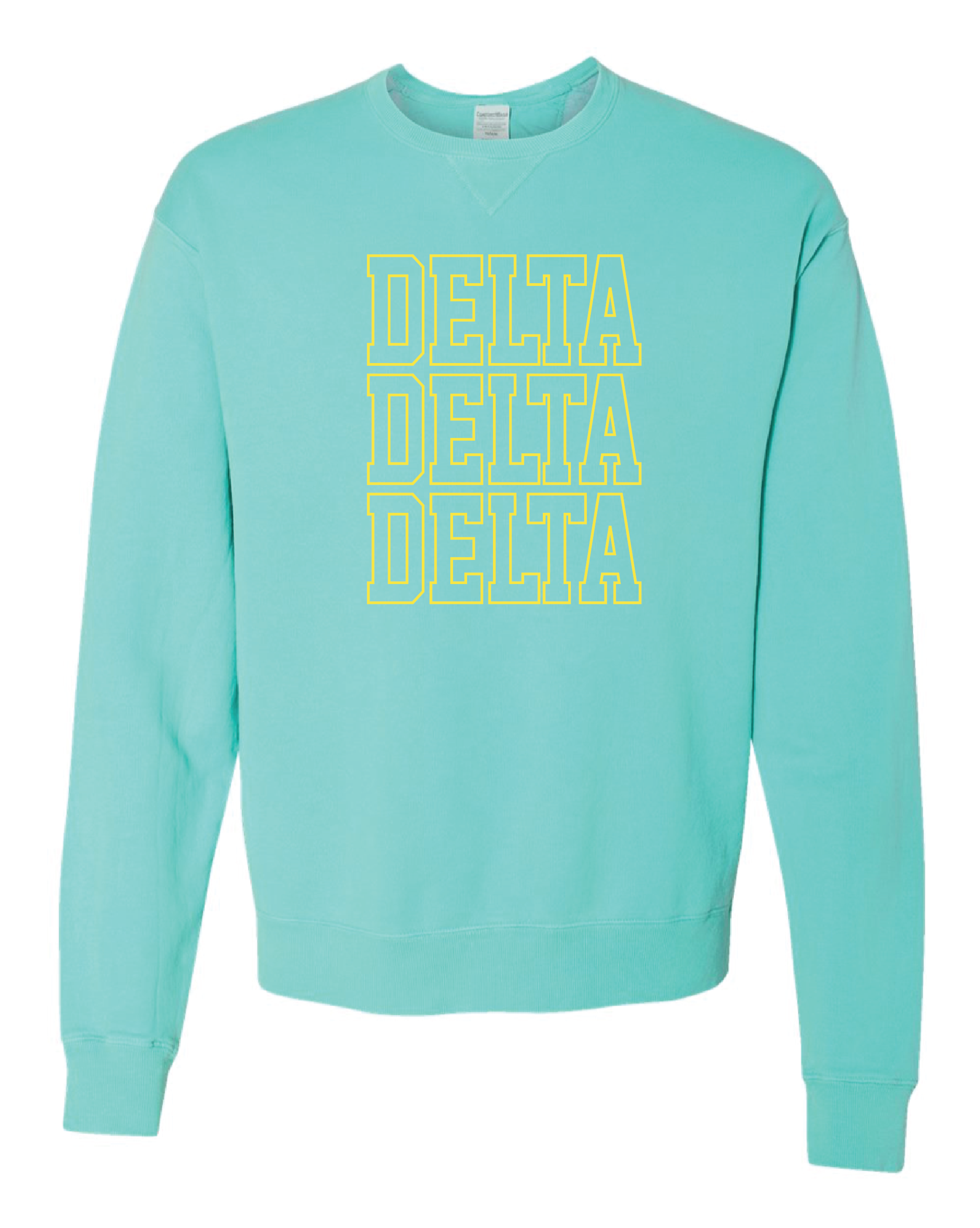 Tri Delt Block Letter Embroidered Crewneck