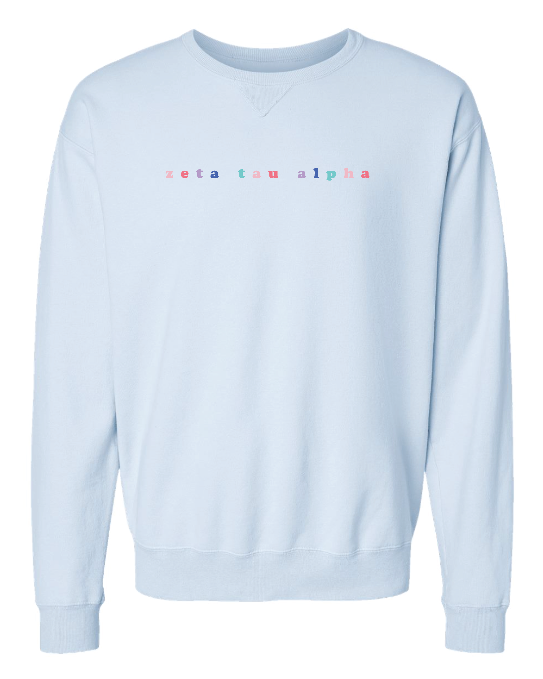 Sorority Multicolor Embroidered Soothing Blue Sweatshirt