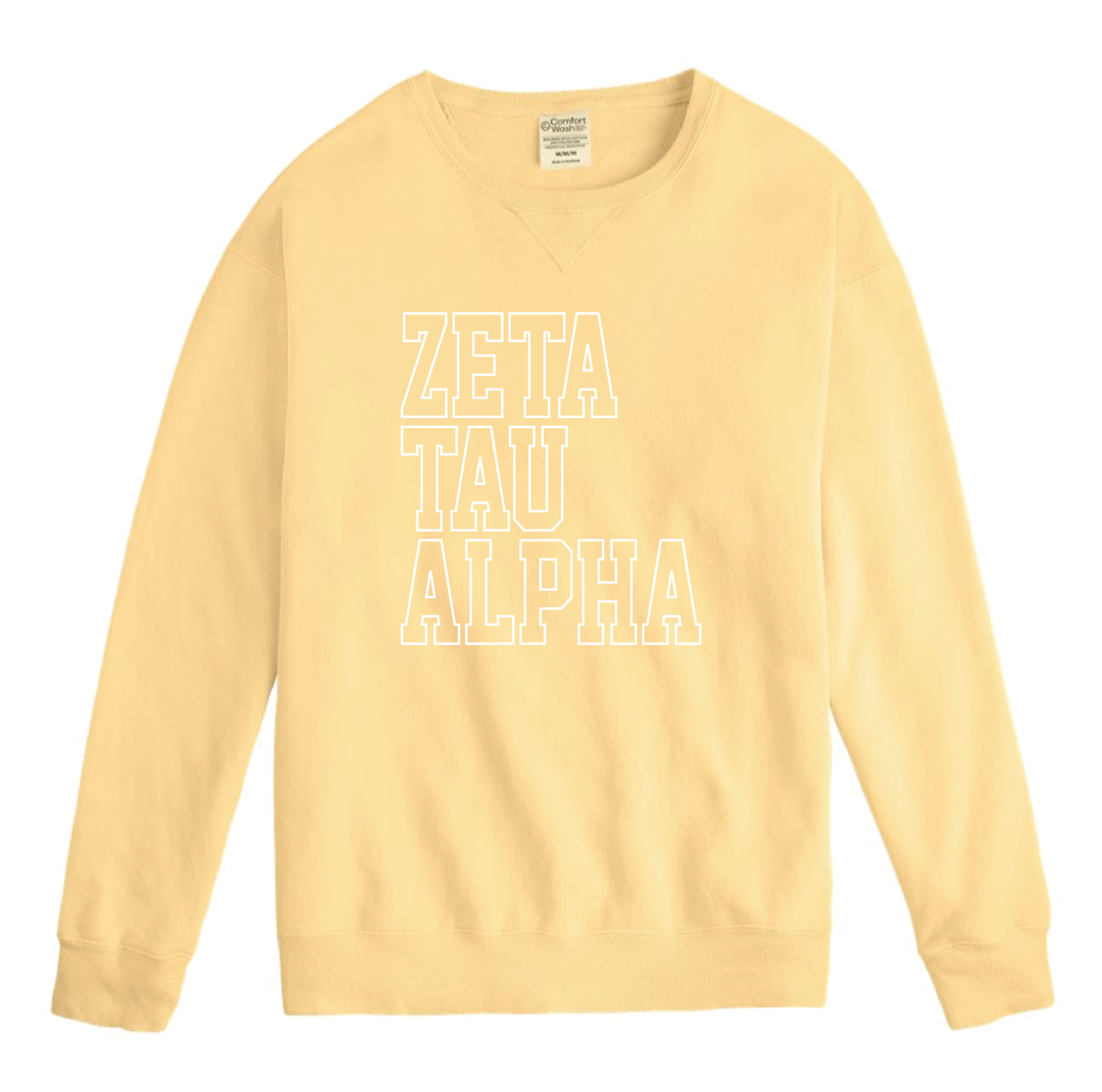 Zeta Block Letter Embroidered Crewneck