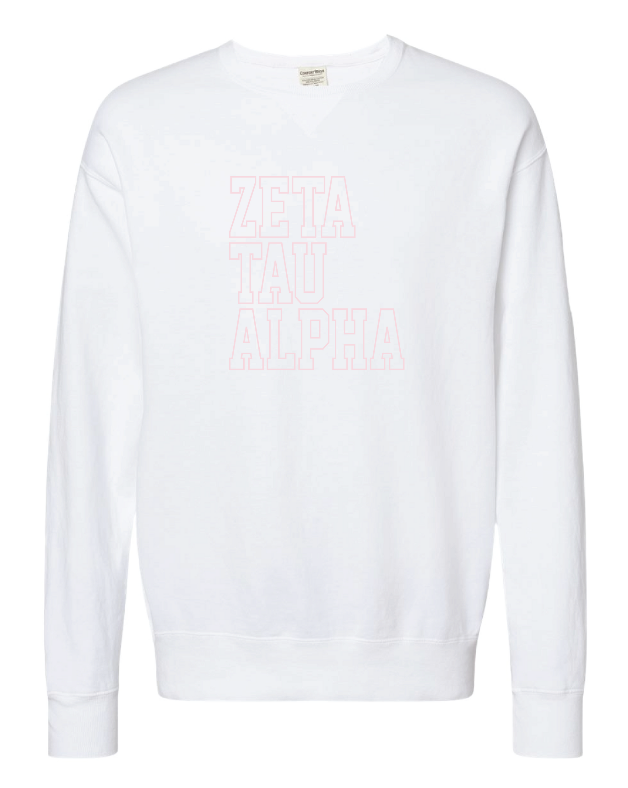 Zeta Block Letter Embroidered Crewneck