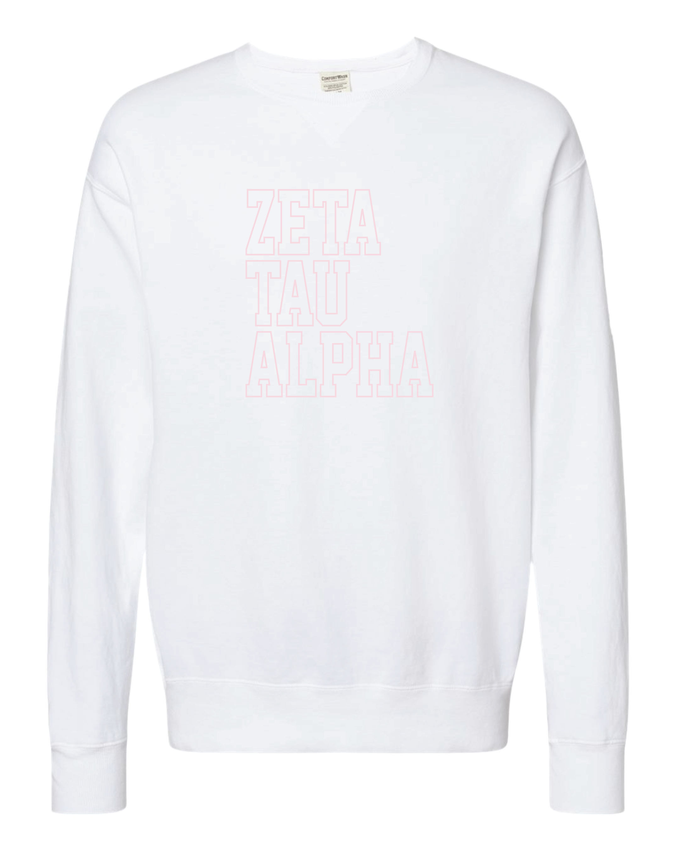 Zeta Block Letter Embroidered Crewneck