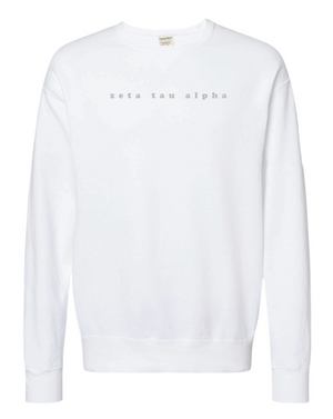 Sorority Tonal Embroidered White Sweatshirt