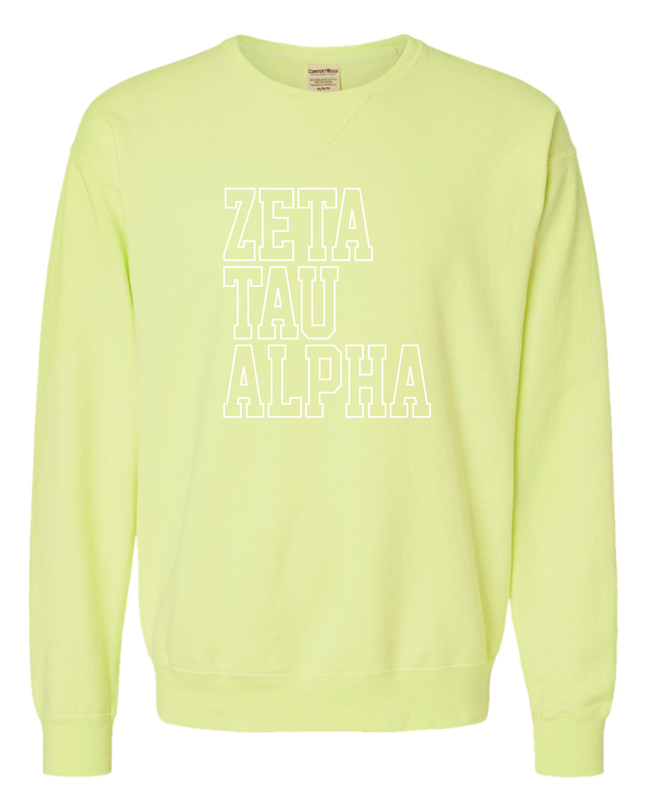 Zeta Block Letter Embroidered Crewneck