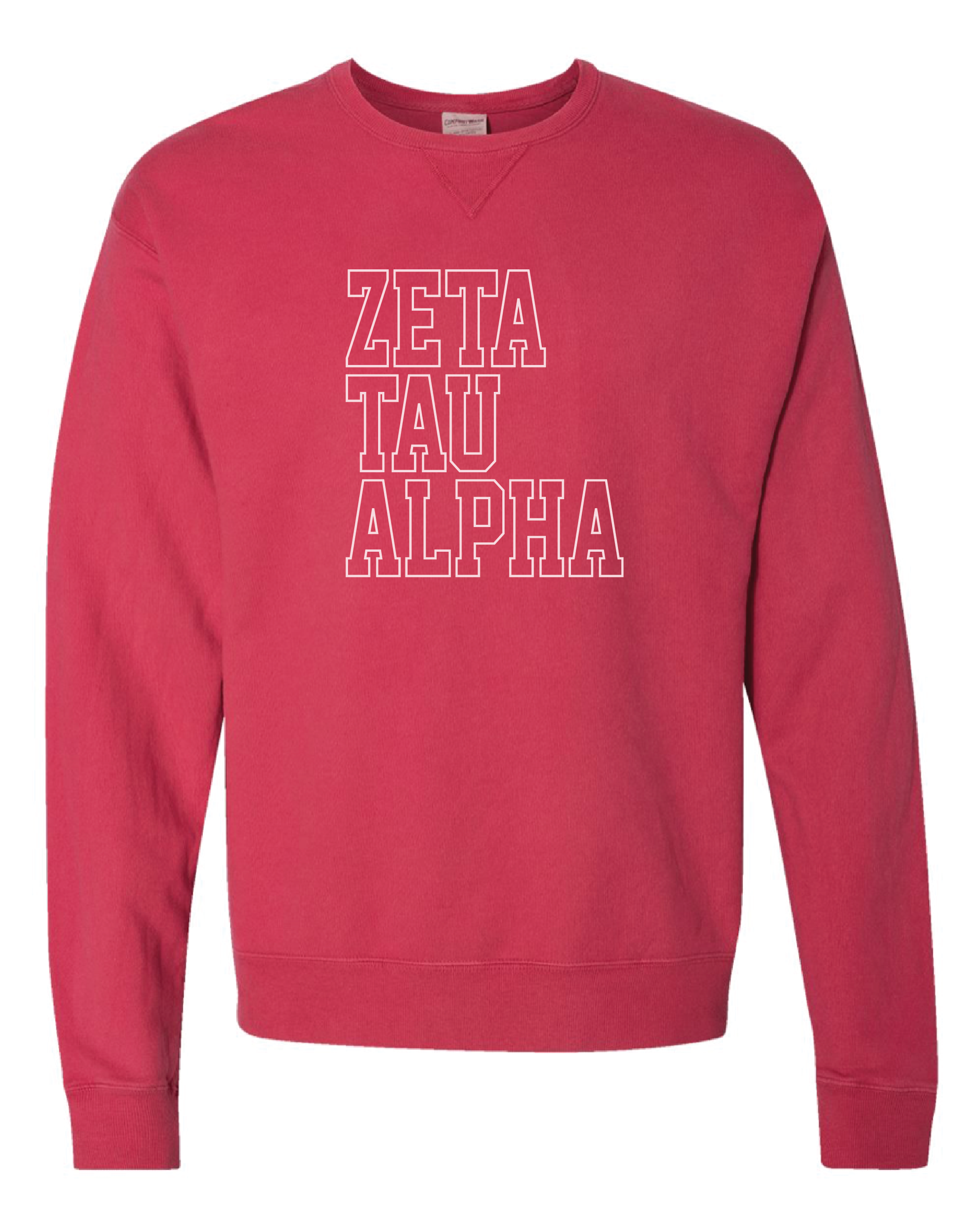 Zeta Block Letter Embroidered Crewneck