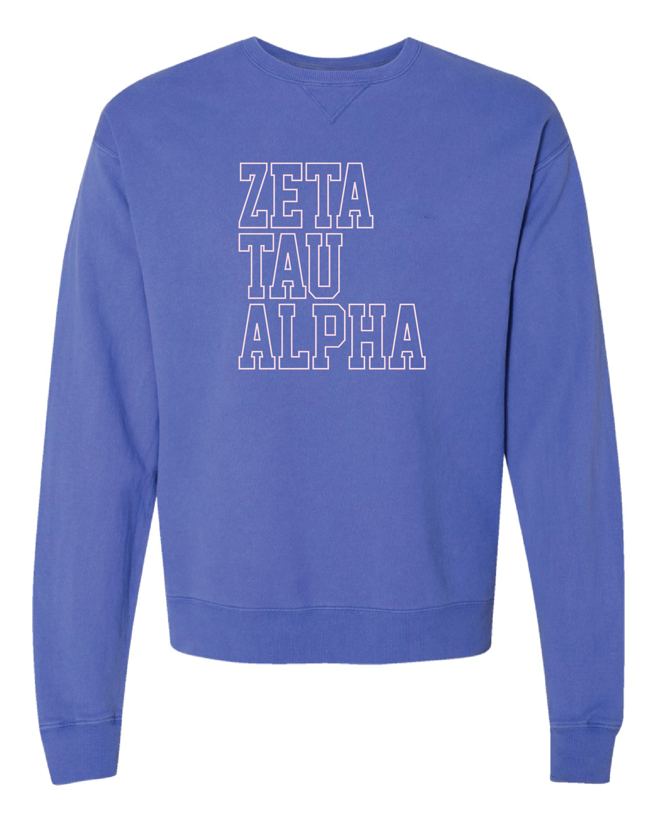 Zeta Block Letter Embroidered Crewneck