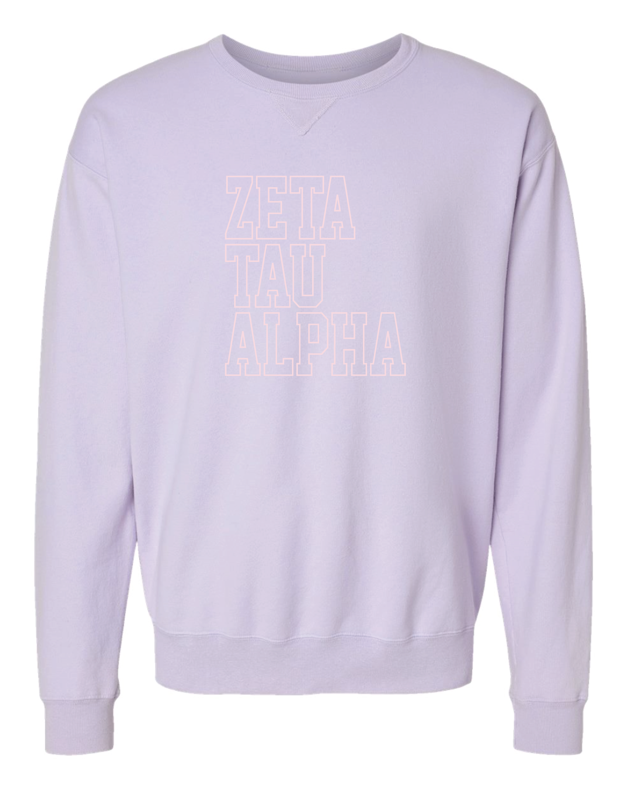 Zeta Block Letter Embroidered Crewneck