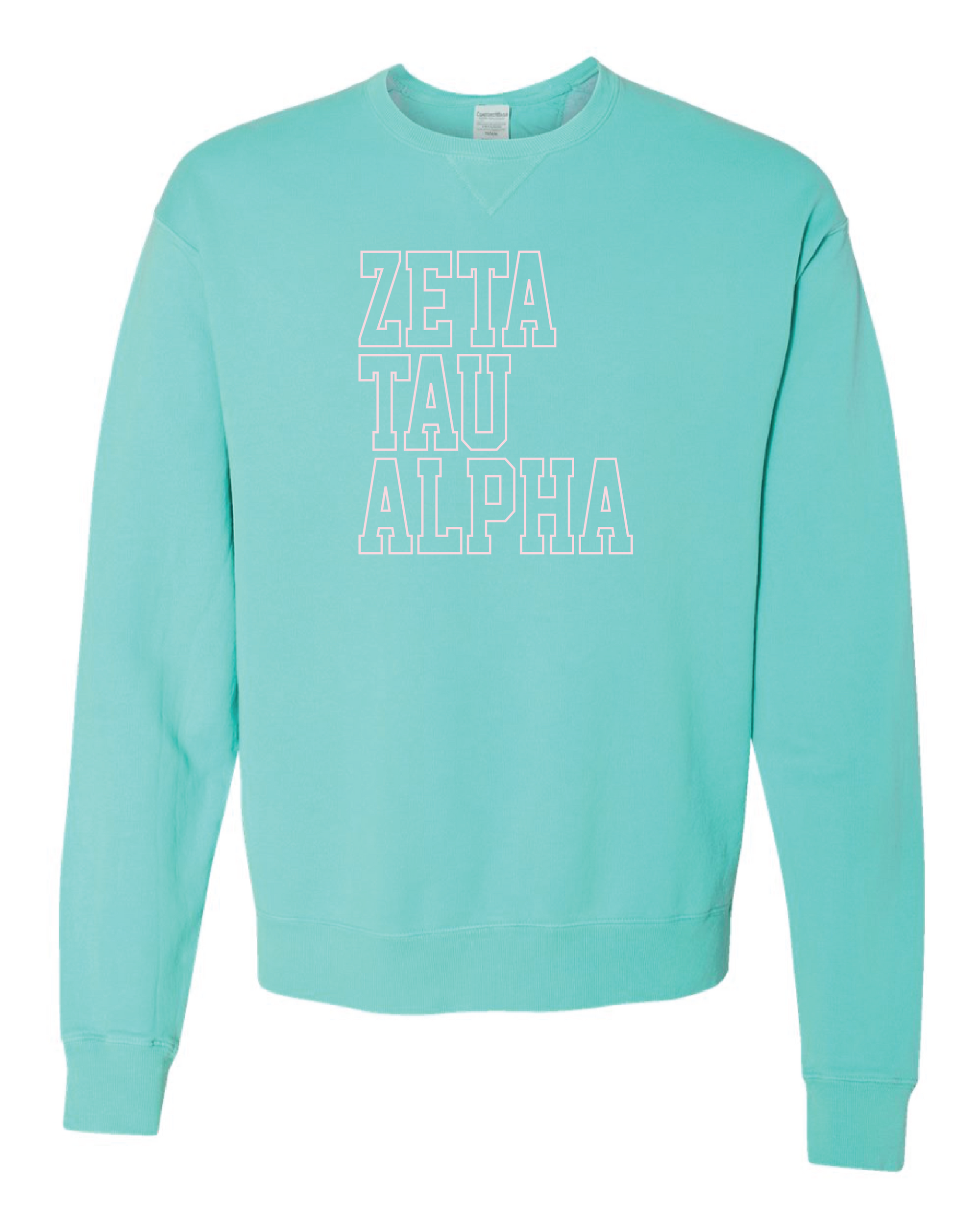 Zeta Block Letter Embroidered Crewneck