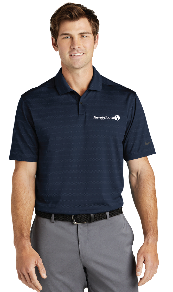 TherapySouth Nike Dri-FIT Vapor Jacquard Polo Striped Navy