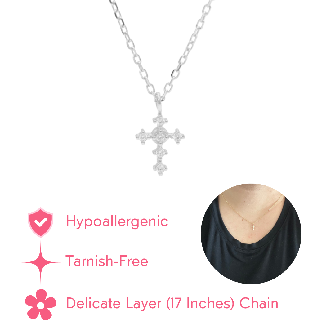 Haley's Cross Silver Necklace: Packaged in Gift Box