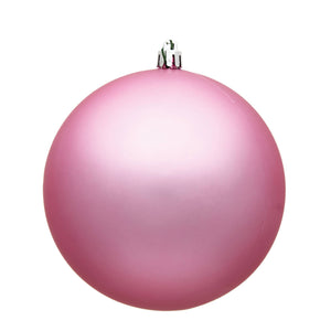 Vickerman 4" Pink Matte Ball Ornament: Pink / Plastic / 4"