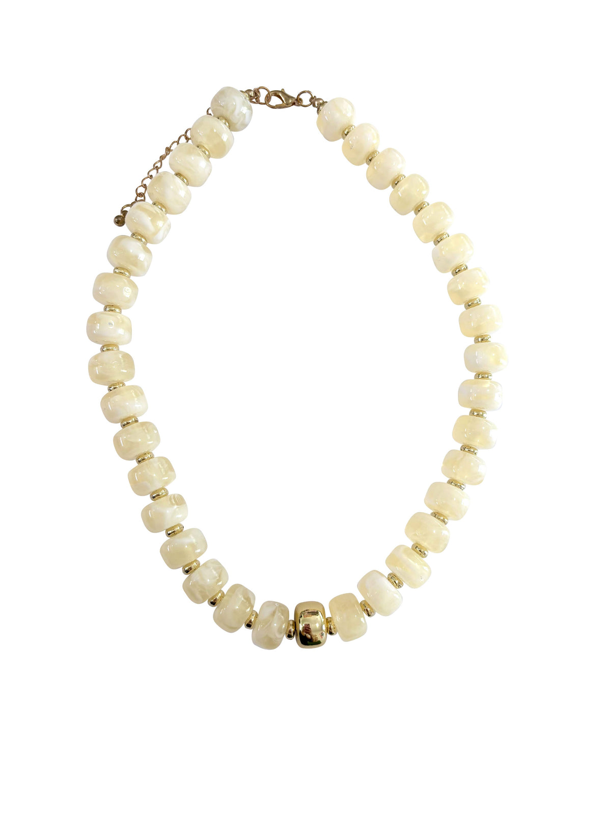 Rachel Chunky Beaded Necklace - Cream
