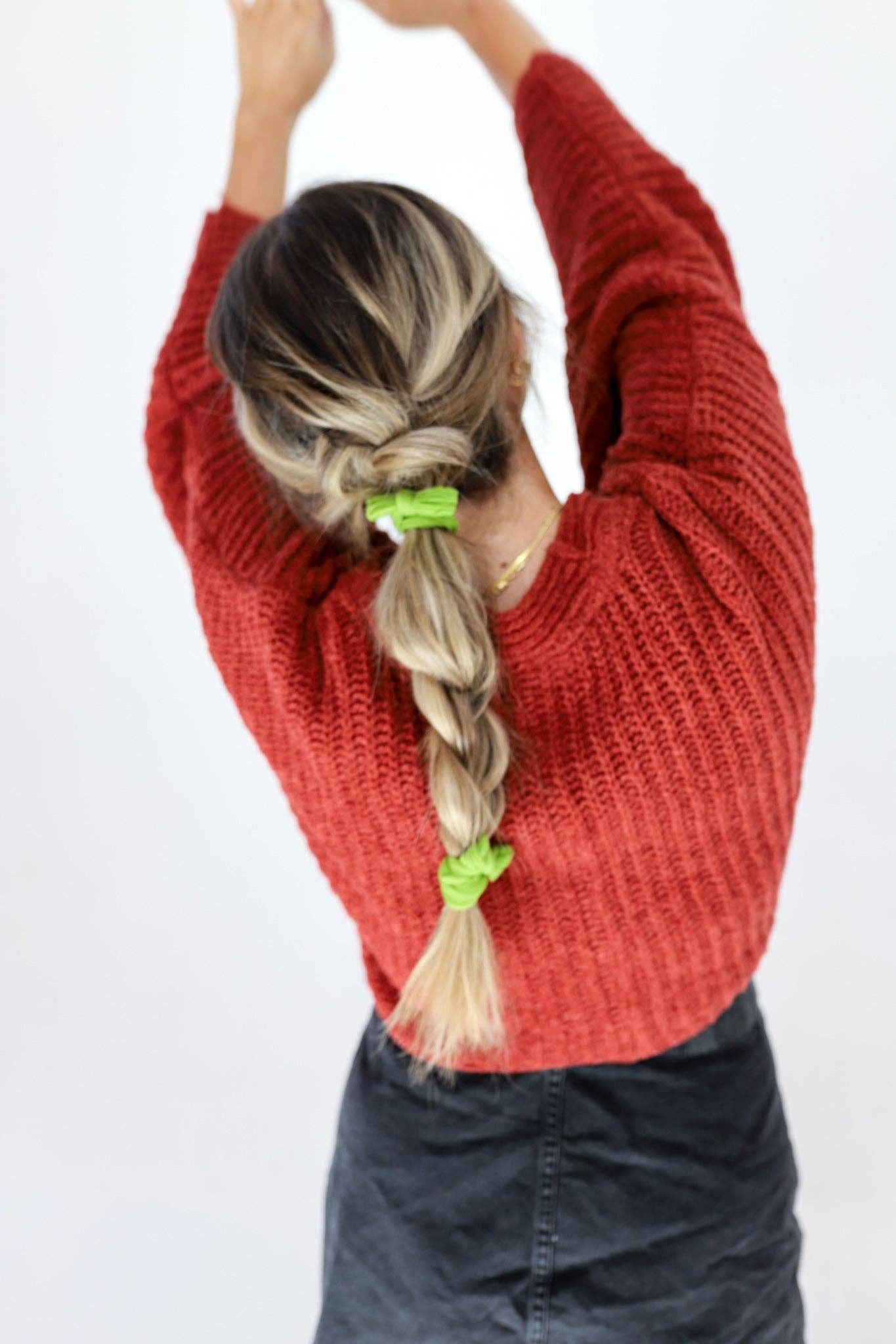 BOW SLICK BACK PONYTAILS (PACK OF 3): LIGHT PINK