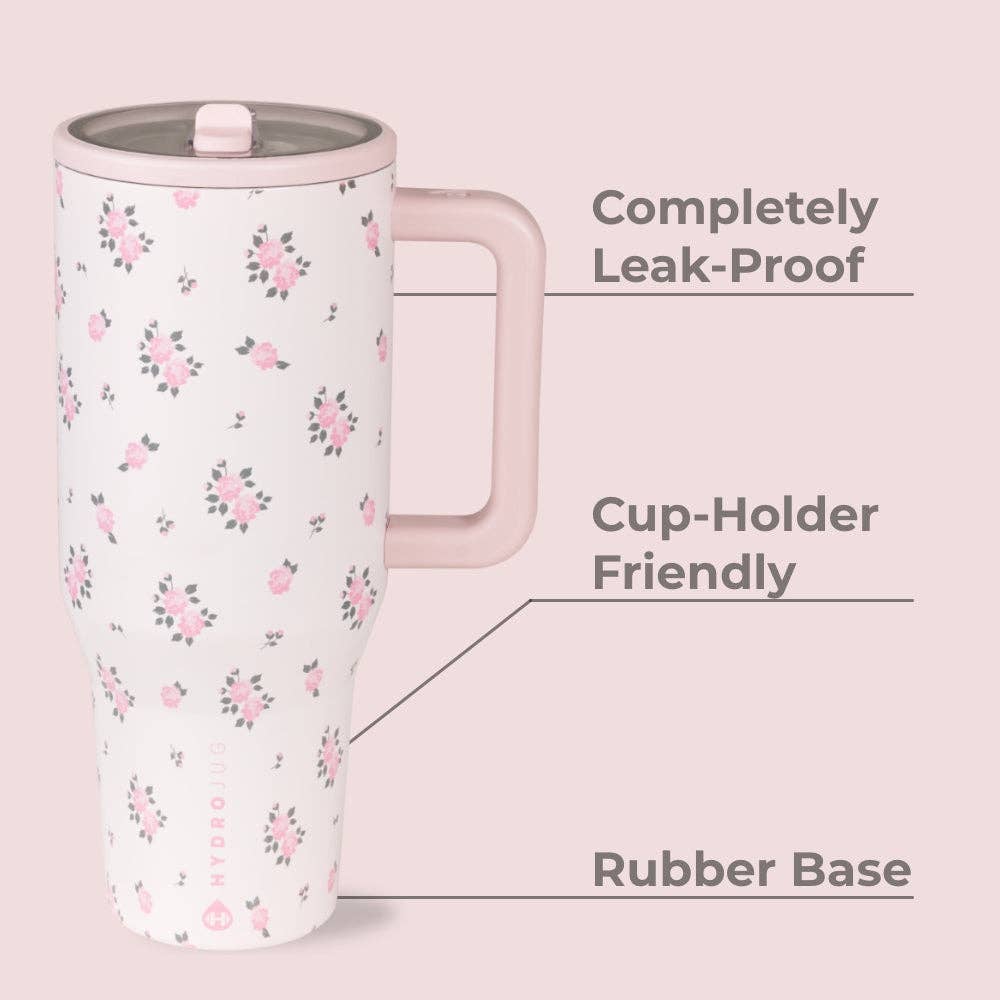 Wildrose HydroJug 40 oz Traveler Tumbler: Wildrose