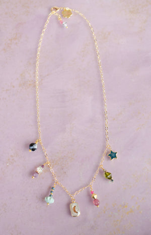 Pearl Moon Charm Necklace