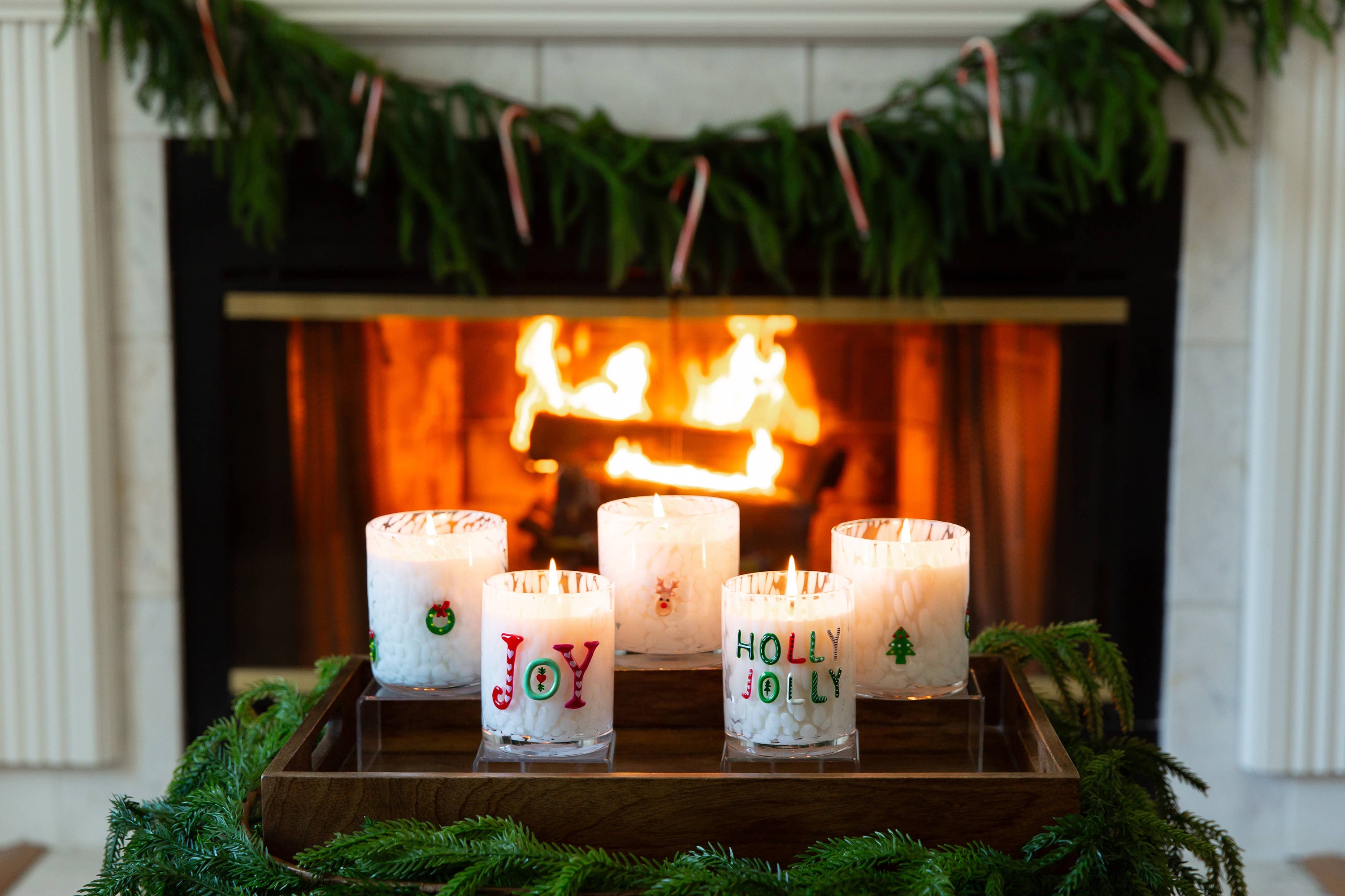 JOY (Champagne Toast) Holiday Confetti Icon 12oz Candle