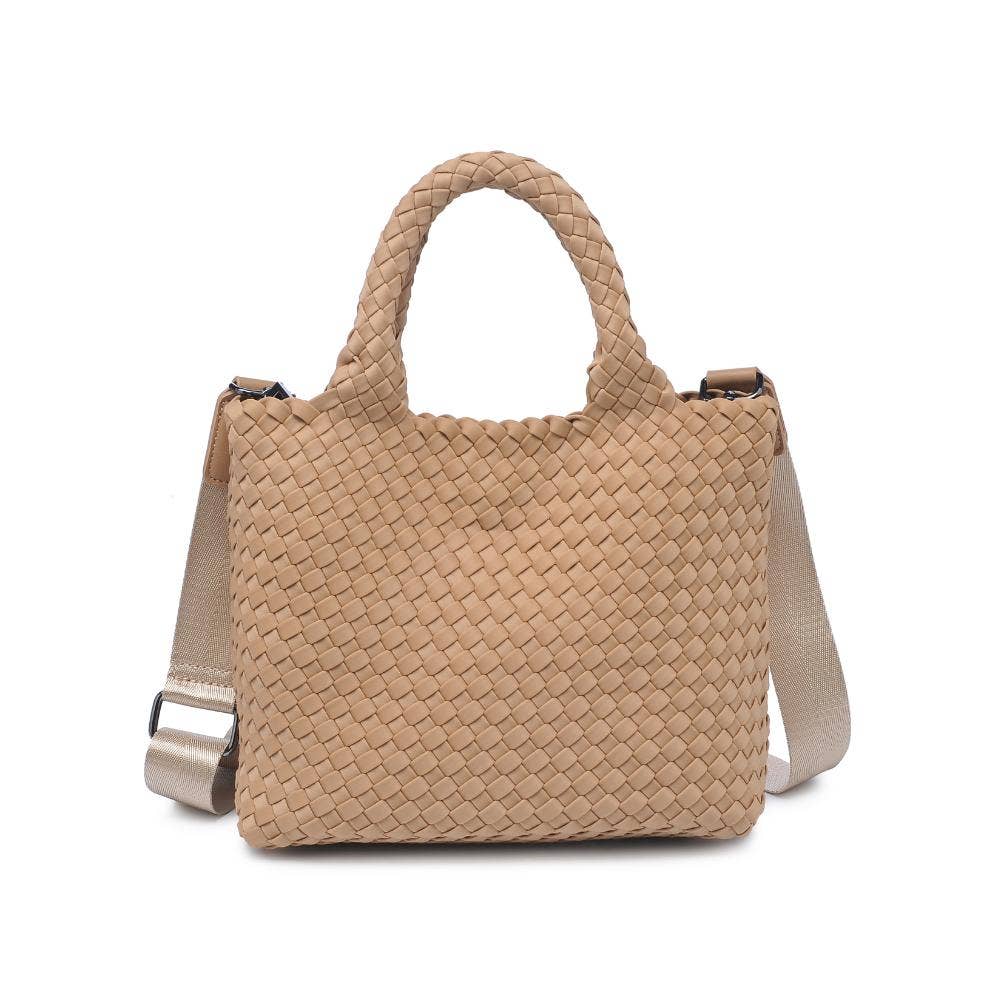 Sky's The Limit - Small Woven Neoprene Crossbody: Nude