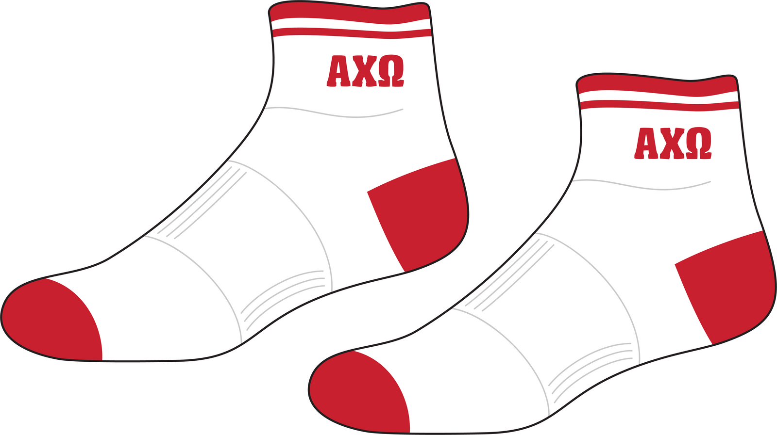 WS - Alpha Chi Omega Quarter Socks
