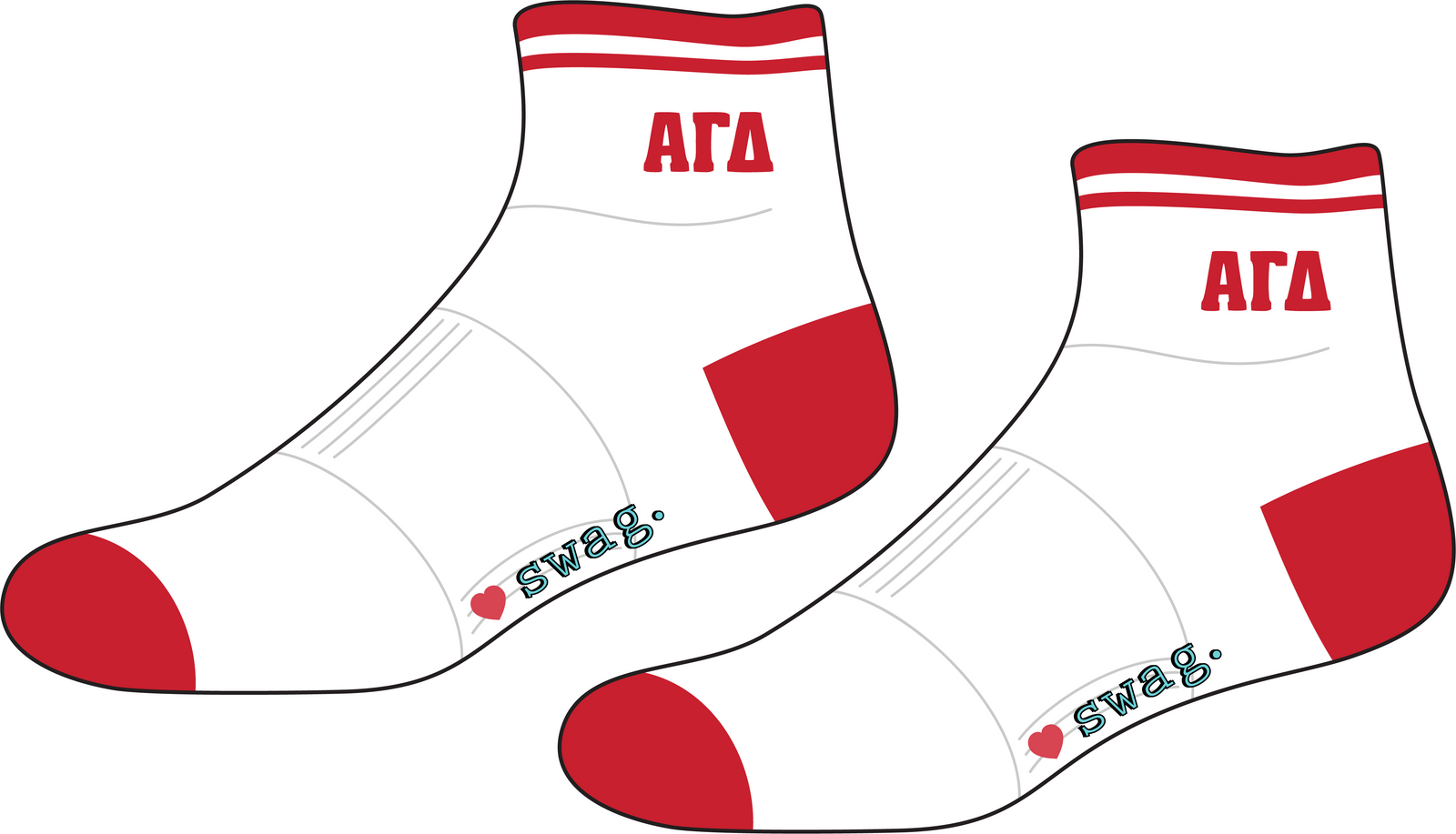 WS - Alpha Gamma Delta Quarter Socks