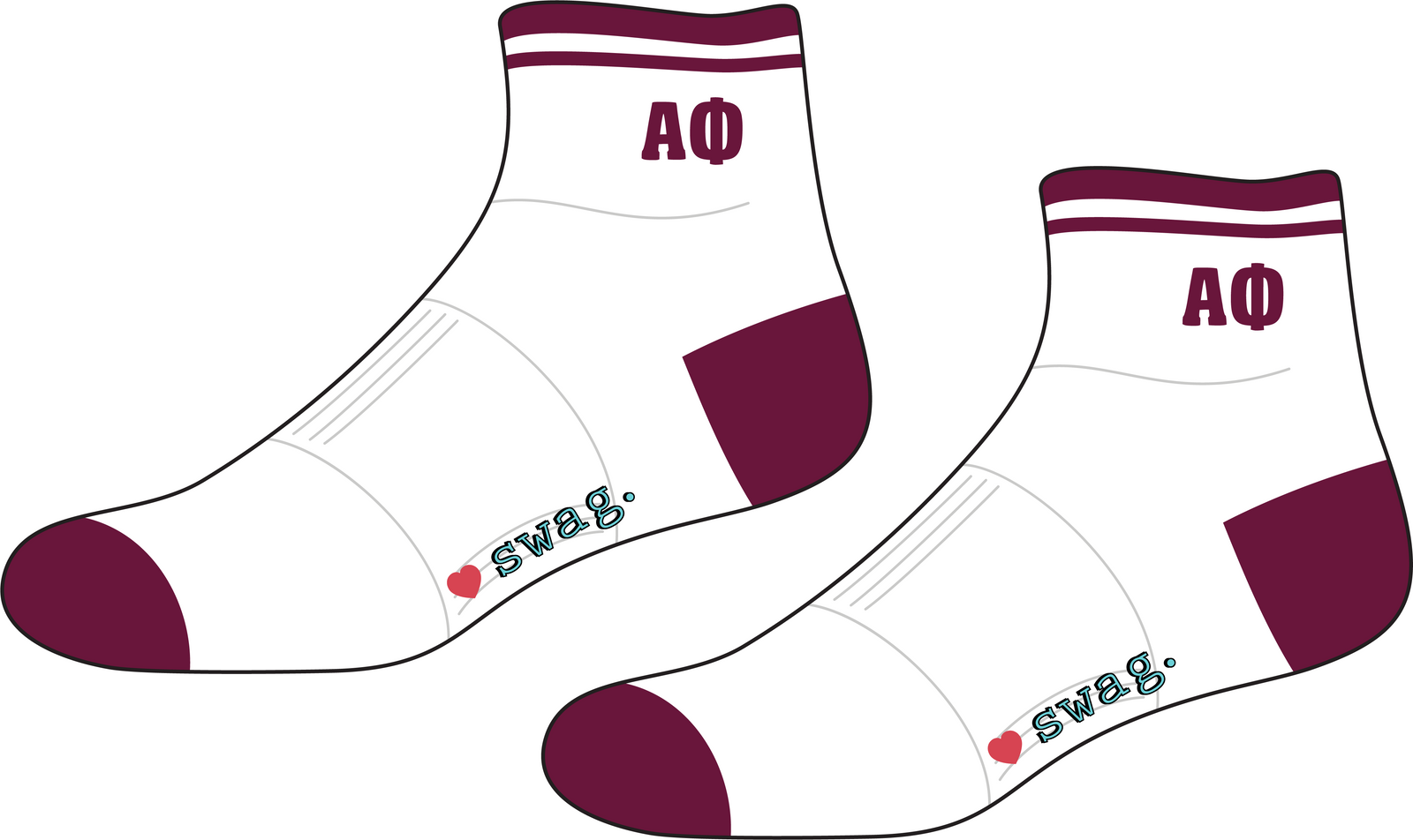WS - Alpha Phi Quarter Sock