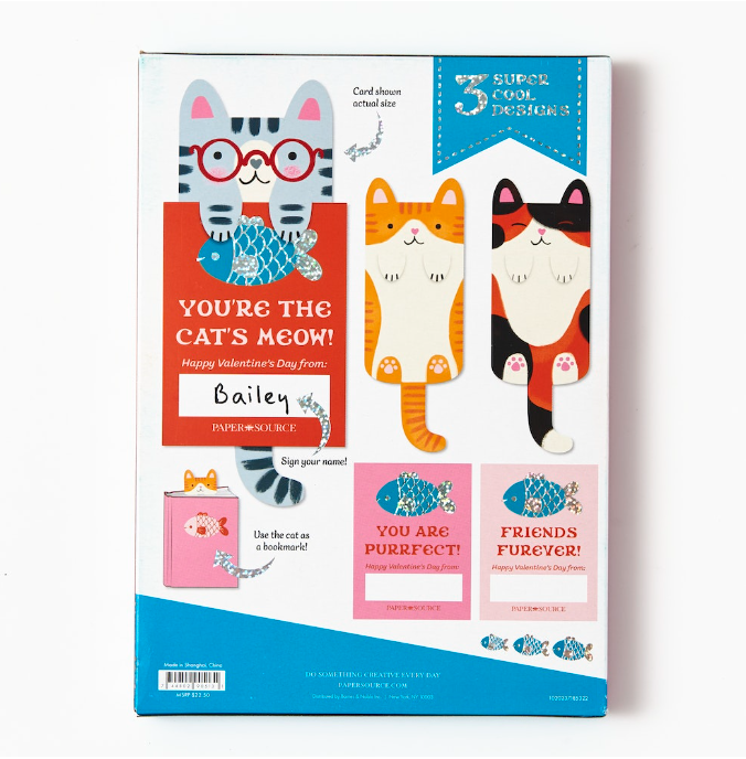 Cat Bookmark Valentines