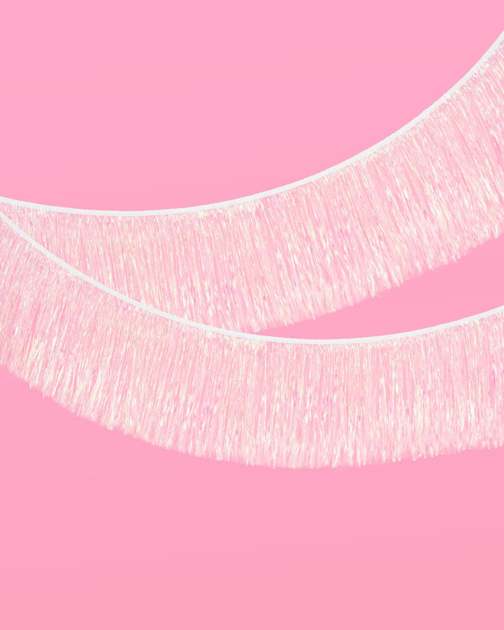 White Iridescent Fringe Banner | 5 ft, Party Decor