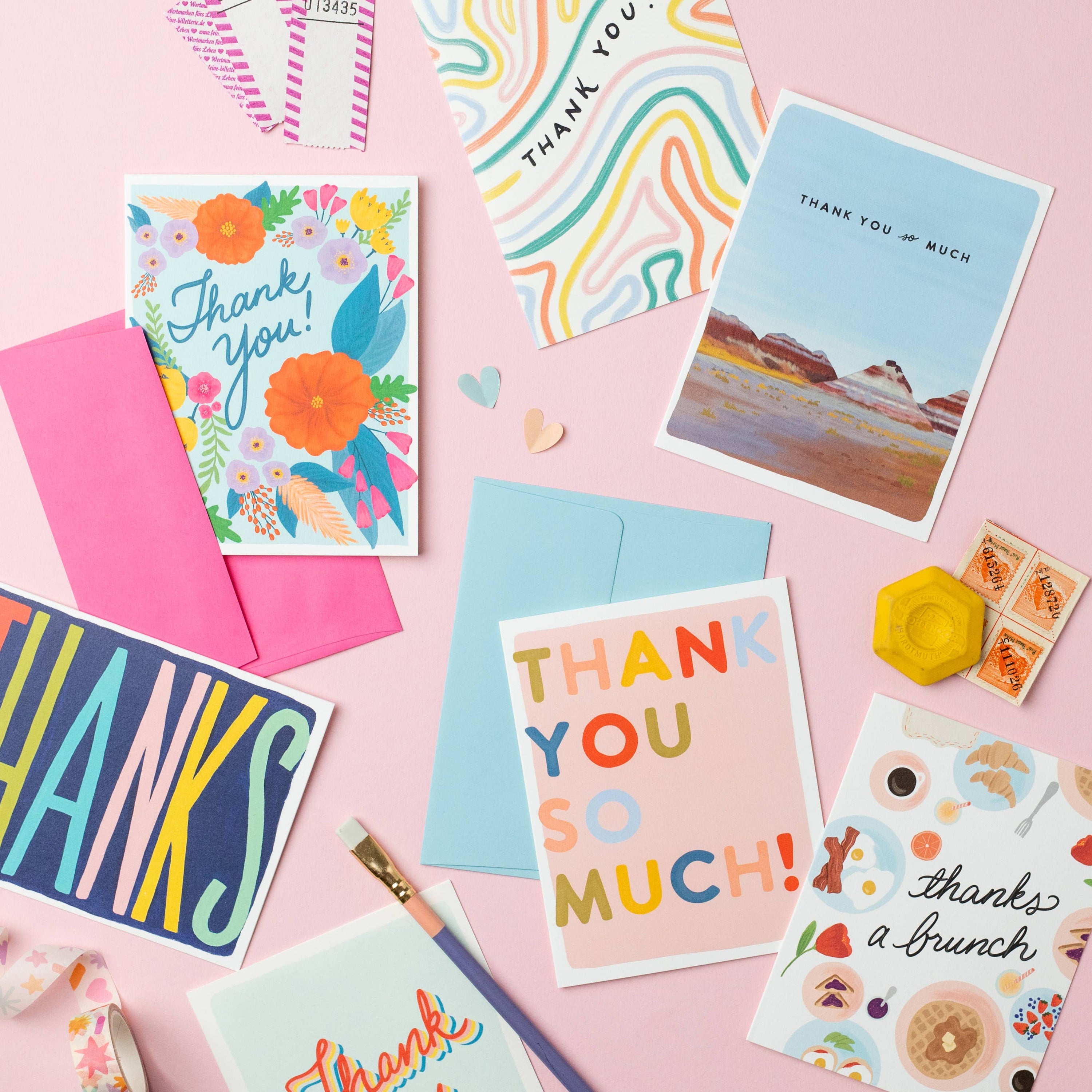 Bright Floral Thank You Card | Flower Thank You Card: Single